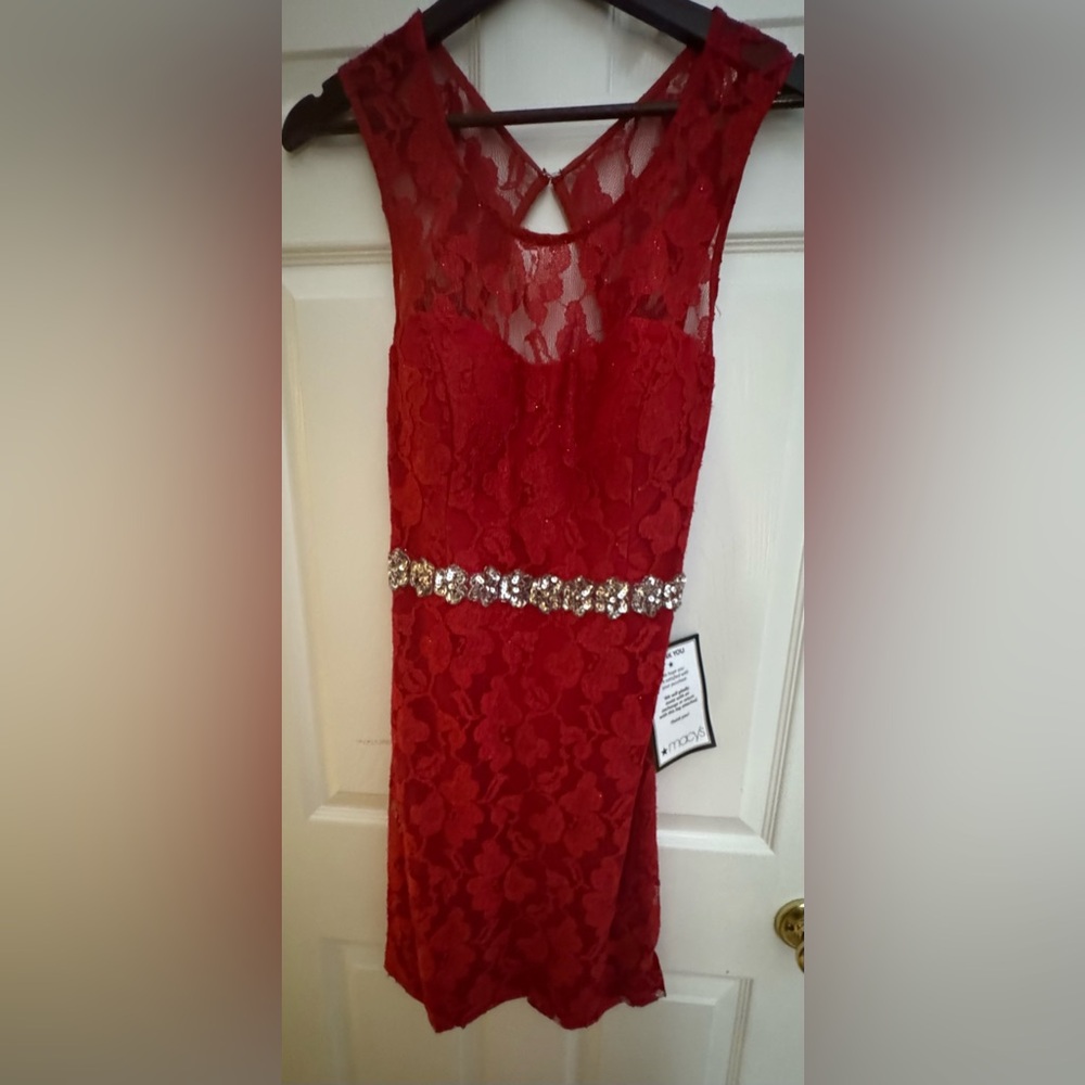 NWT City Studio Elegant Red Lace Dress